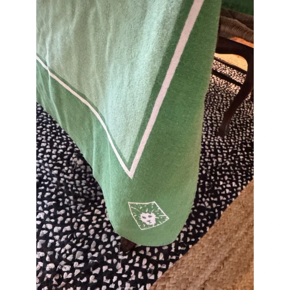 Vintage Anne Klein‎ Green Tablecloth 67x91 Cotton Lion Logo Robinson Golluber